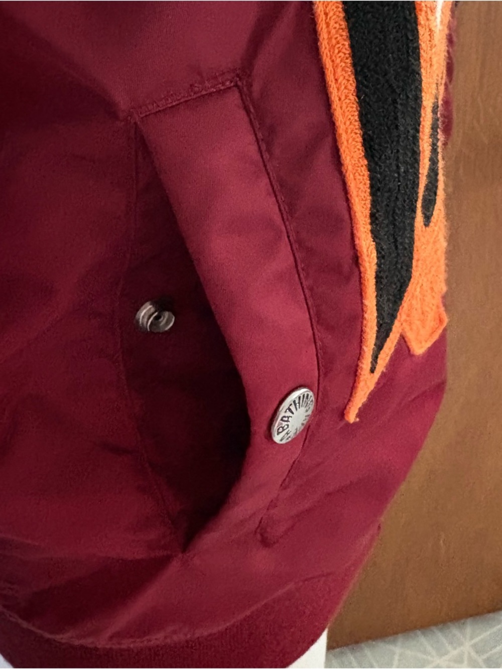 BAPE SHARK sz S Red Maroon Padded Bomber Jacket Bathing Ape Japan - Picture 10 of 16